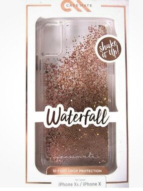 case-mate Waterfall Glitter Liquid Phone Case - Rose Gold new